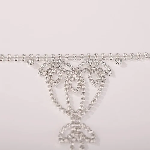 Miniatura 5 de YERTTER Pulsera de plata con cadena de mano de diamantes de imitación para mujer, arnés de boda, novia, pulsera de cristal, accesorios de mano