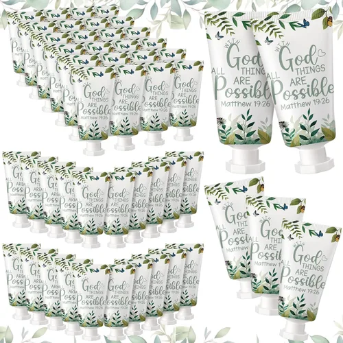 Miniatura 17 de Paquete de 50 Lociones Cristianas para Manos a Granel Regalos para Mujeres Rellenos de Calcetines de Navidad Regalos Bíblicos Mini Loción de Manos