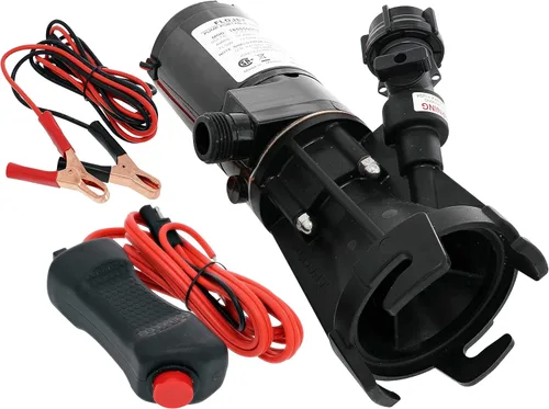 Bomba maceradora Flojet 18555-000A - Bomba de desechos de 12V CC para autocaravana/RV - Vacía un tanque de 40 galones en 5 minutos - Salida de 9 GPM
