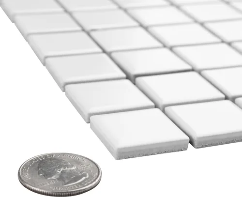 Miniatura 3 de SomerTile Metro Square - Mosaico de porcelana blanco mate de 11.75 x 12.88 pulgadas
