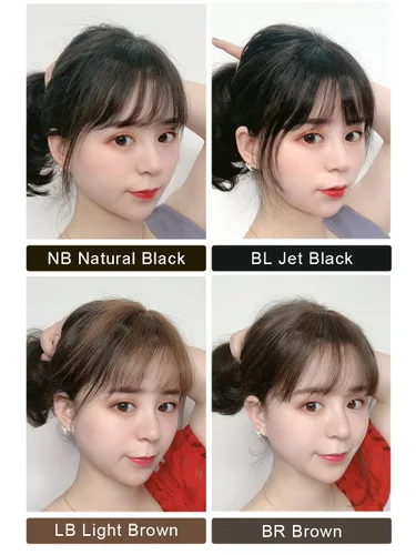Miniatura 5 de Extensiones de cabello 100% humano 3D para mujer, extensiones de cabello con flecos, 4.7 pulgadas de largo, BHA335 (LB marrón claro)