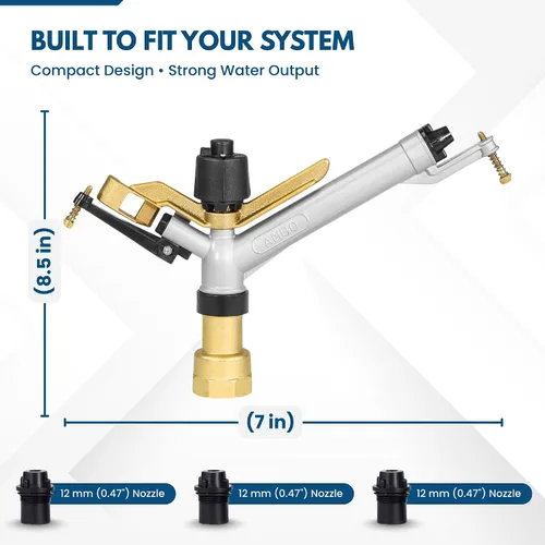 Miniatura 6 de Sime AMBOF Ambo - Rociador de impacto de círculo completo de 1-1/2 pulgadas con boquillas