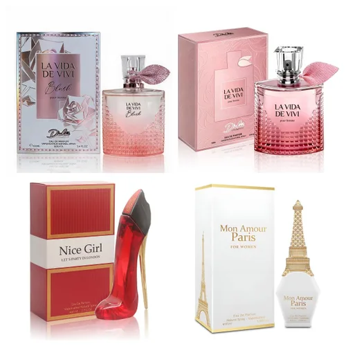 Miniatura 25 de A CENTER Juego de 4 perfumes para mujer – Set de regalo de fragancia floral con vainilla, almizcle y cítricos Eau De Pafume 3.5 onzas líquidas