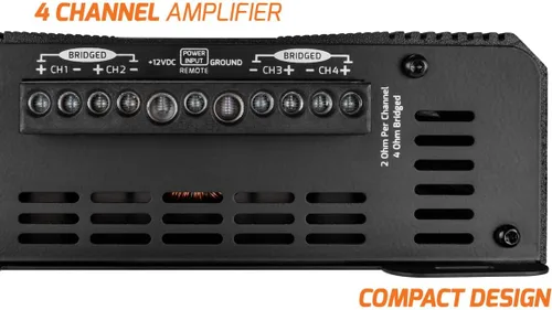 Miniatura 8 de PRV Audio QS1200.4 Amplificador de audio para coche compacto de 4 canales de 2 ohmios 4 x 310 vatios RMS a 2 ohmios - Estéreo de alta potencia de 12