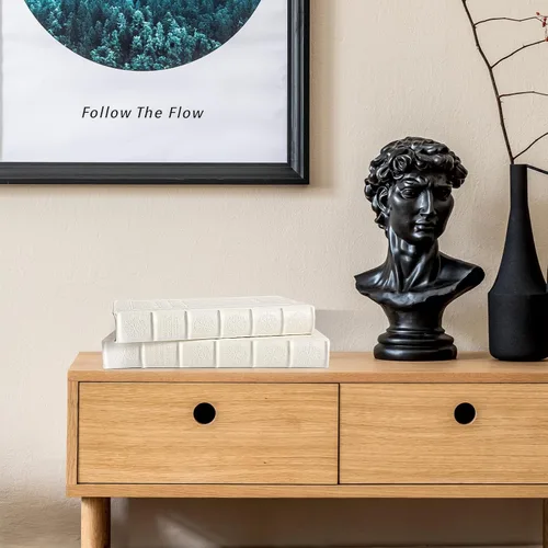 Miniatura 4 de Caja de libros decorativa de madera con cuero sintético blanco para decoración del hogar, mesa de café y estantería - Caja de almacenamiento de moda