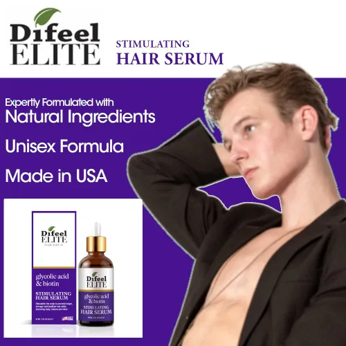 Miniatura 3 de Difeel Elite - Suero estimulante para el cabello con ácido glicólico y biotina, 2 onzas, suero para el crecimiento del cabello para hombres