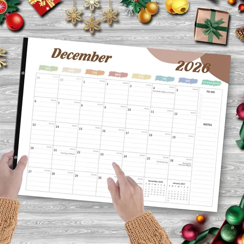 Miniatura 7 de Calendario de escritorio 2026, calendario de escritorio grande de 22 x 17 pulgadas, calendario de escritorio de 18 meses, de enero de 2026 a junio