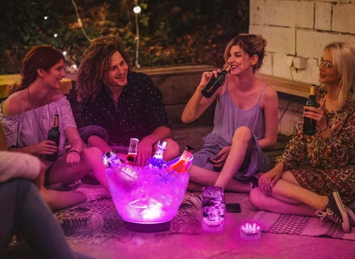 Miniatura 5 de Qoolife Luces LED sumergibles con control remoto, batería incluida, luz impermeable RGB multicolor cambiante para piscina, base de jarrón, spa