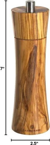 Miniatura 5 de Zassenhaus Molino de pimienta de cerámica de madera de olivo "Frankfurt" Oliva (Olive wood)