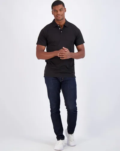 Miniatura 40 de Real Essentials Paquete de 3: Polo de manga corta de algodón para hombre, de secado rápido, transpirable, (disponible en tallas grandes y altas)
