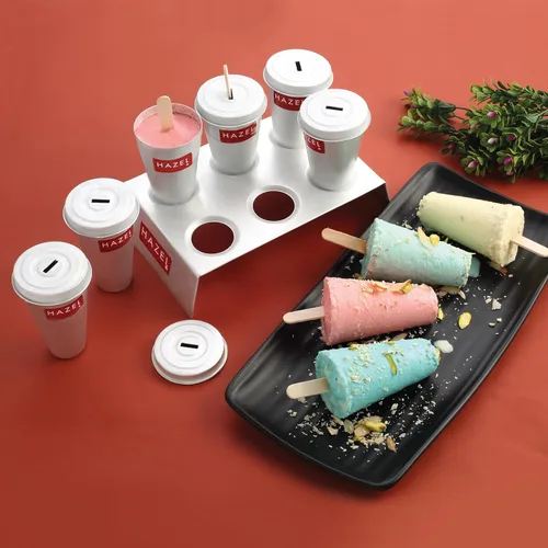Miniatura 2 de HAZEL Juego de 12 moldes de aluminio para kulfi con 2 soportes y 24 varillas, para hacer helados y paletas reutilizables, moldes Kulfi para hacer