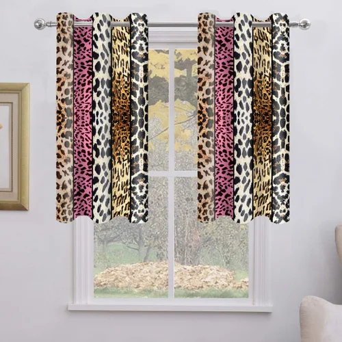 Miniatura 54 de Cortina opaca con estampado de animales salvajes, para oscurecer la habitación, con aislamiento térmico, con ojales para sala, comedor, dormitorio