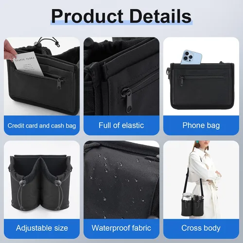 Miniatura 7 de Portavasos de equipaje Travel Essentials, negro, (Black With Shoulder Strap)