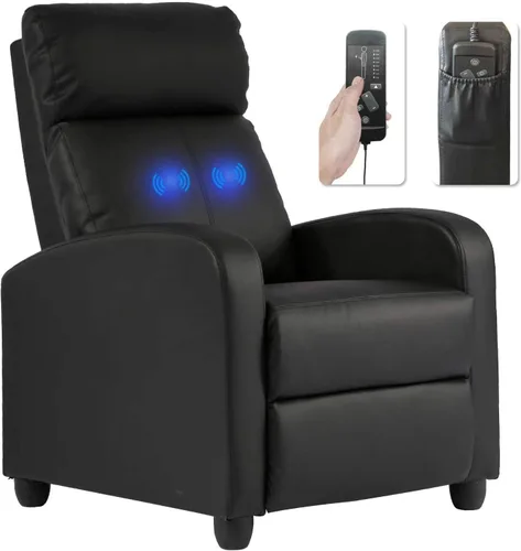 Miniatura 9 de Silla reclinable para adultos, sillón reclinable de masaje, silla ergonómica con control remoto, silla reclinable para juegos, silla de lectura Beige