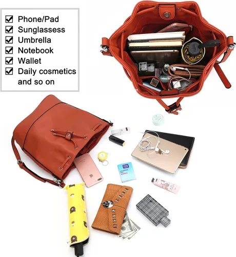 Miniatura 6 de AFKOMST Bolsos y monederos para mujer con cordón y bolsos de hombro con 2 correas desmontables