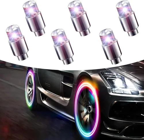 Miniatura 8 de 6 luces de válvula de neumático de automóvil, luz nocturna modificada fresca, luz de flash con sensor de choque, impermeable, tapa de luz LED, Azul