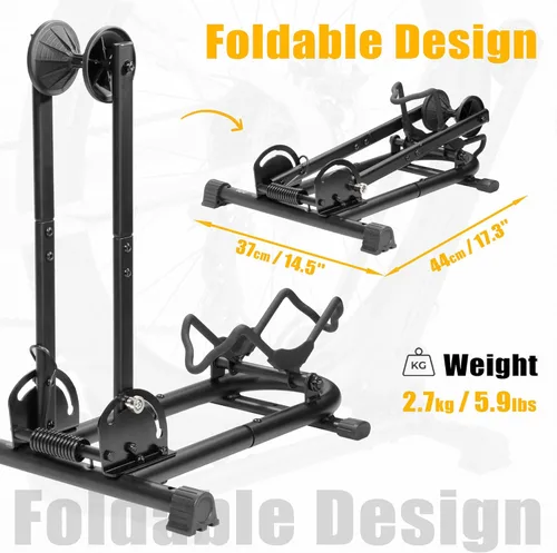 Miniatura 3 de BikeHand Soporte Plegable para Bicicleta de Piso Diseño Resistente y Duradero de Plegado Rápido para Almacenamiento de Bicicletas MTB