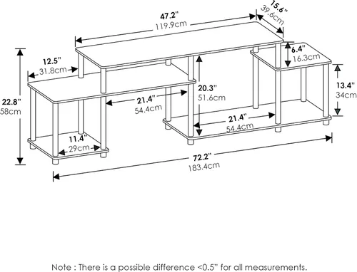 Miniatura 12 de Furinno 11191BK THE Centro de Entretenimiento Soporte para TV, Negro