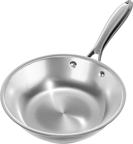Verel Sartén de acero inoxidable – Sartén de acero inoxidable de 8 pulgadas, apta para lavavajillas y horno