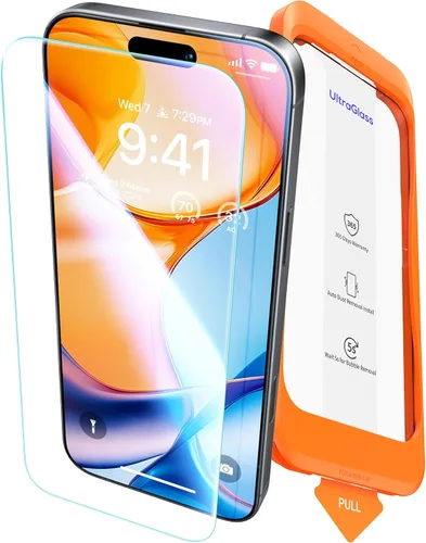 Miniatura 17 de UltraGlass Protector de pantalla de privacidad de vidrio 9H+ para iPhone 15 Pro Max [armadura de privacidad invisible], protector de pantalla S24