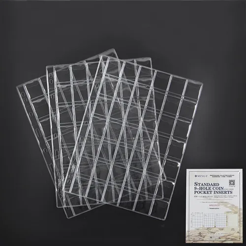 Miniatura 3 de Páginas para Monedas de 42 Bolsillos, AITIME Stander Fundas para Monedas de 9 Agujeros para Libro Organizador de Colección, 10 Hojas Repuestos de 10