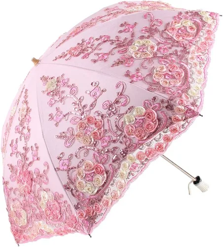 Miniatura 8 de Honeystore - Parasoles de encaje de flores para fiesta de boda, paraguas nupcial de encaje
