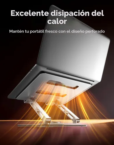 Miniatura 6 de RIWUCT Soporte para computadora portátil para escritorio de altura ajustable, soporte ergonómico para elevador de laptop con soporte de doble barra