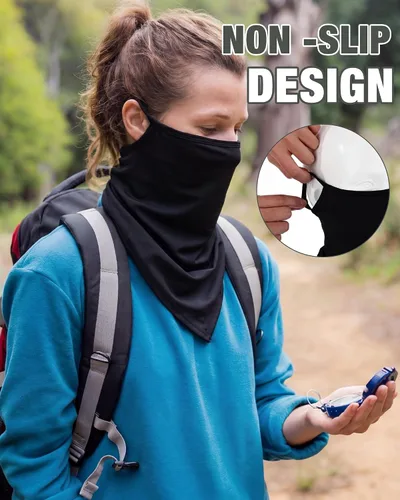 Miniatura 5 de JaGely Paquete de 12 polainas para el cuello, bufanda, máscara elástica con cinta elástica para las orejas, diadema absorbente para mujeres