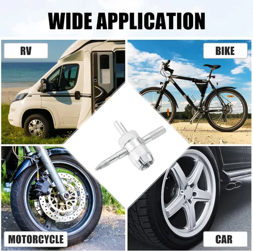 Miniatura 2 de X AUTOHAUX 4 unids 4 en 1 Válvula Core Herramientas de válvula de neumático multifuncional Llave de válvula para neumático de automóvil Tire Stem