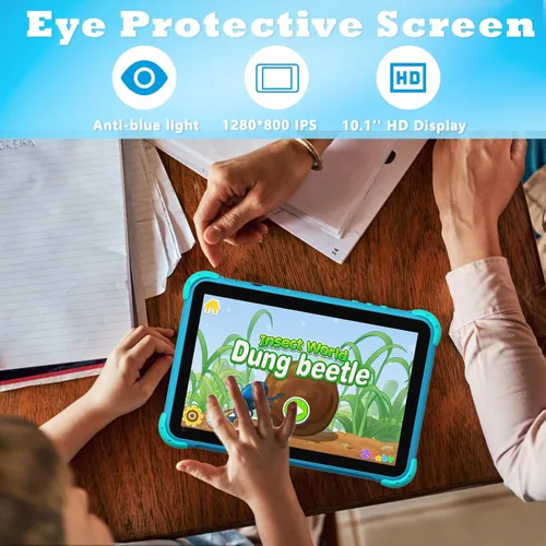 Miniatura 6 de Tablet para niños de 10 pulgadas, tablet para niños, tabletas Android para niños pequeños con estuche, tabletas para niños con control parental