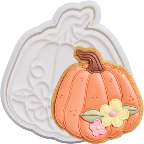 Miniatura 41 de Cortadores de galletas de otoño de Acción de Gracias, formas de bellotas y hojas con sellos de émbolo, accesorios de horneado de ácido poliláctico