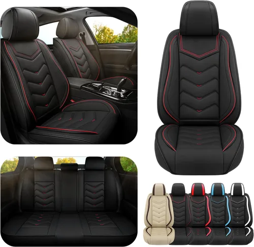 Miniatura 20 de ADERN Fundas de asiento de automóvil para Nissan Altima 2001-2026, funda de asiento de automóvil de piel de napa premium, elegantes fundas de Beige