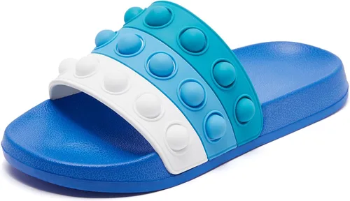 Engtoy Sandalias para niños y niñas, unisex, ligeras, antideslizantes, puntera abierta, cómodas, para ducha, playa, divertidas sandalias