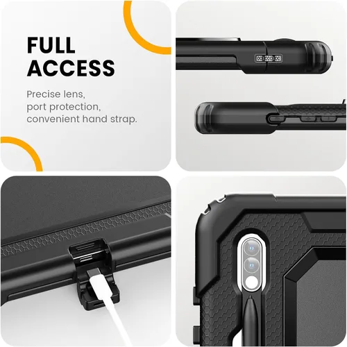 Miniatura 7 de Timecity Funda para Samsung Galaxy Tab S8 Plus/S7 FE 5G de 12.4 pulgadas con protector de pantalla y soporte giratorio de 360° y correa de hombro