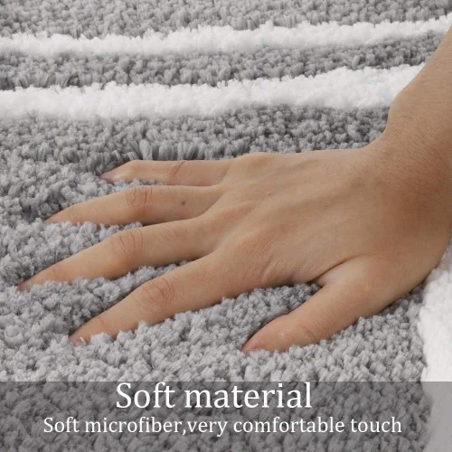 Miniatura 3 de Uphome Tapete de baño gris para baño, 18 x 24 pulgadas, moderno, antideslizante, lavable a máquina, tapete de baño absorbente de microfibra suave