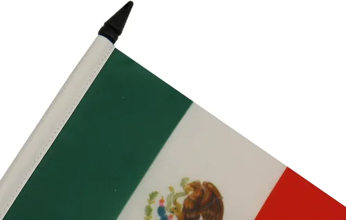 Miniatura 4 de AZ FLAG Bandera de mesa de México, 5 x 8 pulgadas, bandera mexicana de escritorio, 8.3 x 5.5 in, base y barra de plástico negro