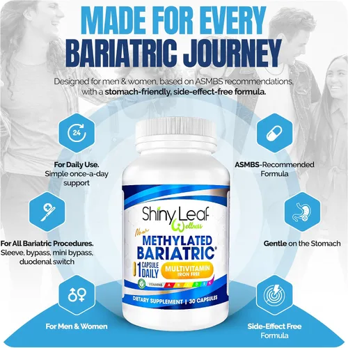 Miniatura 5 de Multivitamínico bariátrico sin hierro - B12 metilado y folato para bypass gástrico y cirugía de manga Cumple con ASMBS 1 cápsula diaria, 21