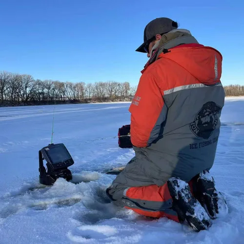 Miniatura 7 de Nordic Legend Aurora Series Traje de pesca en hielo, baberos y chaqueta aislados, equipo impermeable para pesca en hielo y motos de nieve