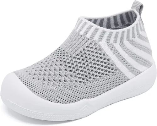 Engtoy Zapatos de bebé para niños y niñas, zapatos para caminar, ligeros, transpirables, de malla, zapatos antideslizantes con suela de goma suave