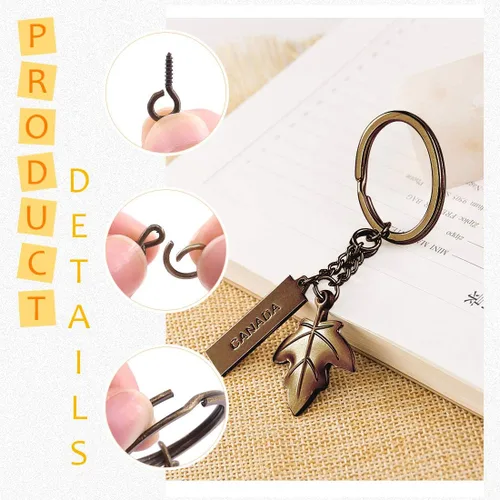 Miniatura 4 de 450 llaveros divididos de bronce de 0.78 pulgadas con cadena y anillo de salto a granel, kit de piezas de llavero para suministros de manualidades