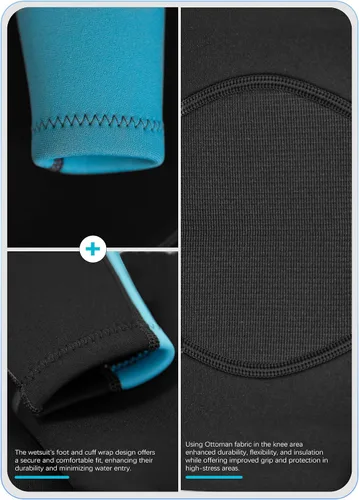 Miniatura 5 de Hevto Traje de neopreno para niños y niñas, jóvenes, 3/2 mm, trajes completos de neopreno para aguas frías, para natación, surf, buceo