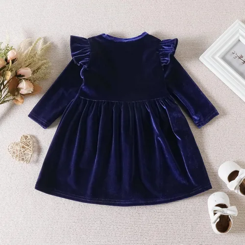 Miniatura 51 de IDOPIP Vestido tutú de terciopelo para niñas pequeñas, vestido de manga larga para princesa, Navidad, cumpleaños, fiesta, boda, vestidos de otoño e