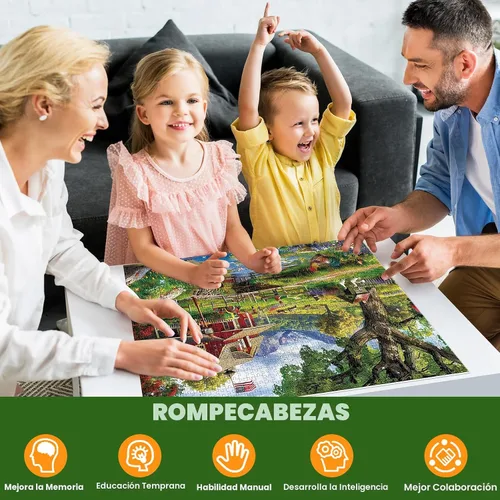Miniatura 5 de Rompecabezas de 1000 piezas para adultos, rompecabezas de casa club de campo para adultos y niños, rompecabezas de papel reciclado de 1000 piezas