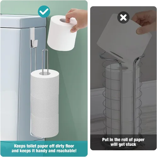Miniatura 44 de Conworld Soporte de pared para almacenamiento de papel higiénico, dispensador portarrollos de papel higiénico sobre el tanque de reserva