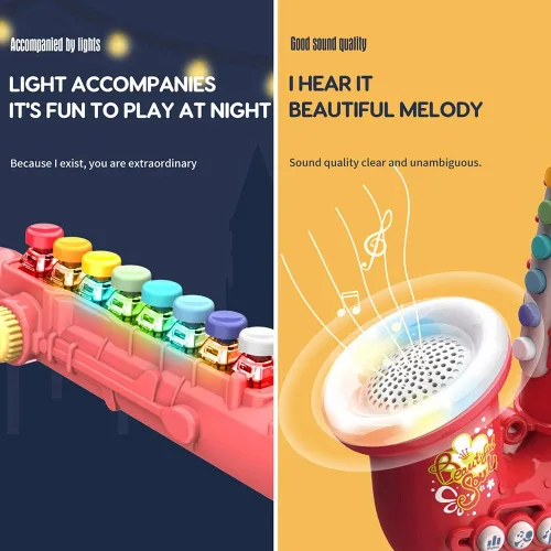 Miniatura 3 de Smaroll Juguetes de Saxofón para Niños con Luz y Sonido, Juguetes Educativos Multifuncionales, Instrumento Musical para Juguete Temprano para Niñas