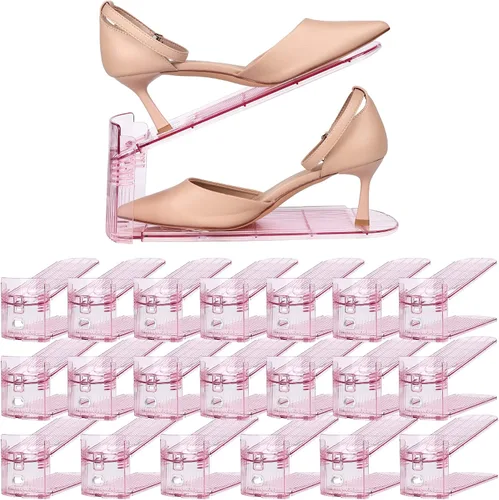 Miniatura 14 de Yes!Fresh Organizador de ranuras para zapatos, apilador de zapatos estilo boutique para un par de zapatos, zapatero separable para organización