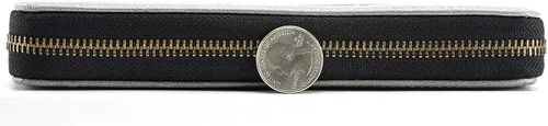 Miniatura 6 de HAWEE Cartera larga de cuero con cremallera para teléfono celular, tarjetero, monedero