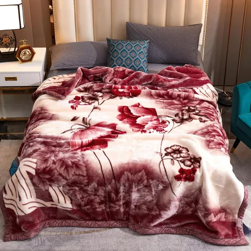 Miniatura 13 de LGYKUMEG Manta de forro polar pesada y cálida, tamaño Queen de 79 x 91 pulgadas, manta de visón coreano súper suave y cálida, manta reversible