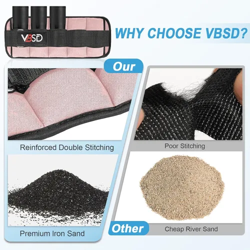 Miniatura 5 de VBSD Pesas de tobillo ajustables para hombres y mujeres, 2, 4, 6, 8, 10 libras, 1 par de correas de peso para piernas, juego de pesas de tobillo