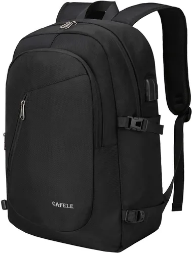 Miniatura 12 de Mochila para laptop, mochila de transporte, duradera y amigable con la TSA para viajes de negocios de 17.3 pulgadas con puerto USB, mochila escolar